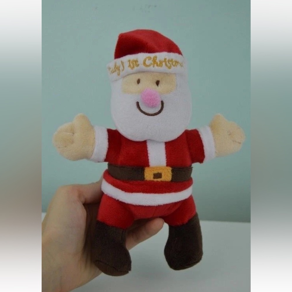 Tender Kisses Baby's 1st Christmas Santa Claus Plush Stuffed Toy First 8"